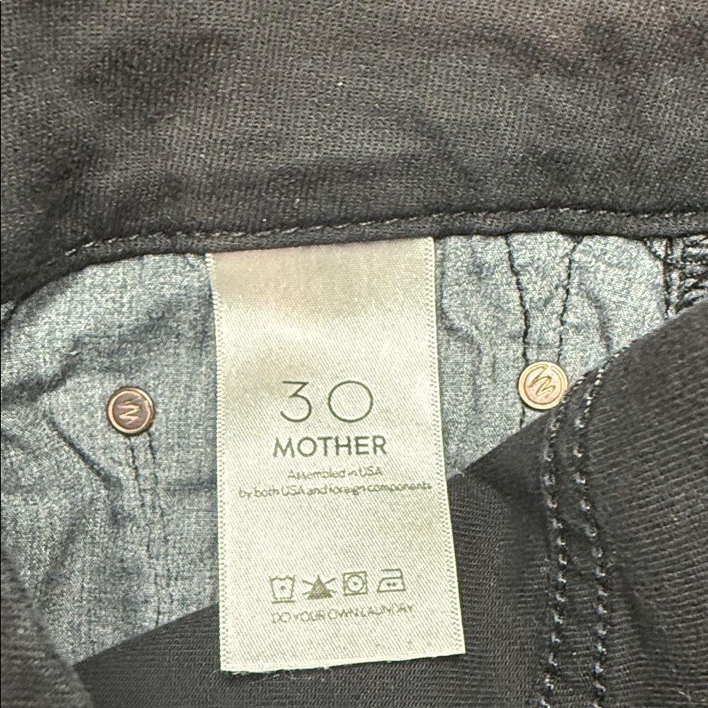Mother The Looker Ankle Fray Not Really The Outdoor Type Black Skinny Jeans, 30 - Picture 7 of 9